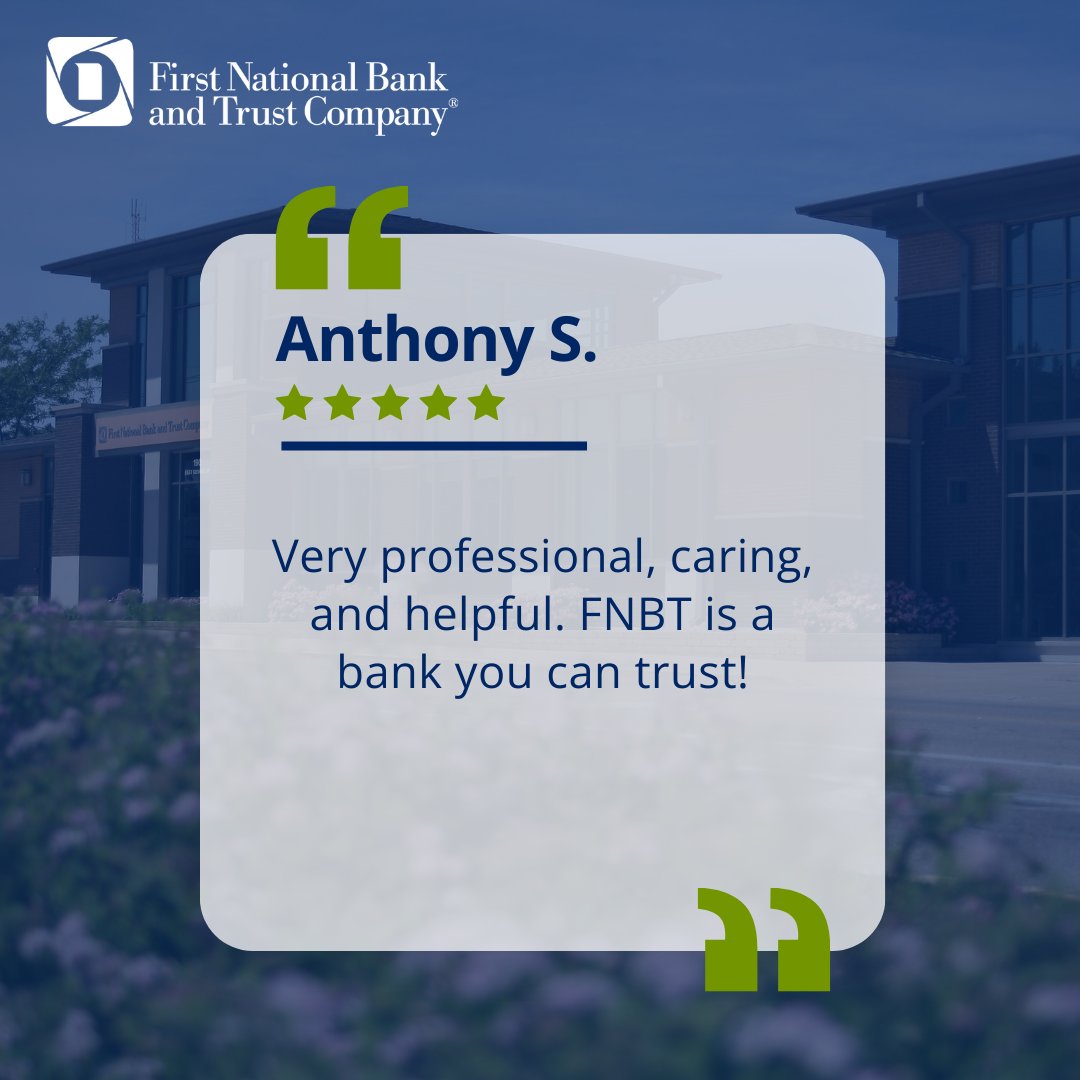 Trust is in our name, and it's at the heart of everything we do. At FNBT, your financial goals are our priority and you can trust that we will always be here every step of the way to ensure you reach them. trst.in/dnoWY0