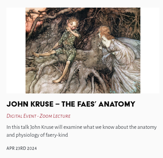 Tonight's Lecture - John Kruse - The Faes’ Anatomy #JohnKruse #fairies #faes @TheLastTuesdayS thelasttuesdaysociety.org/event/john-kru…