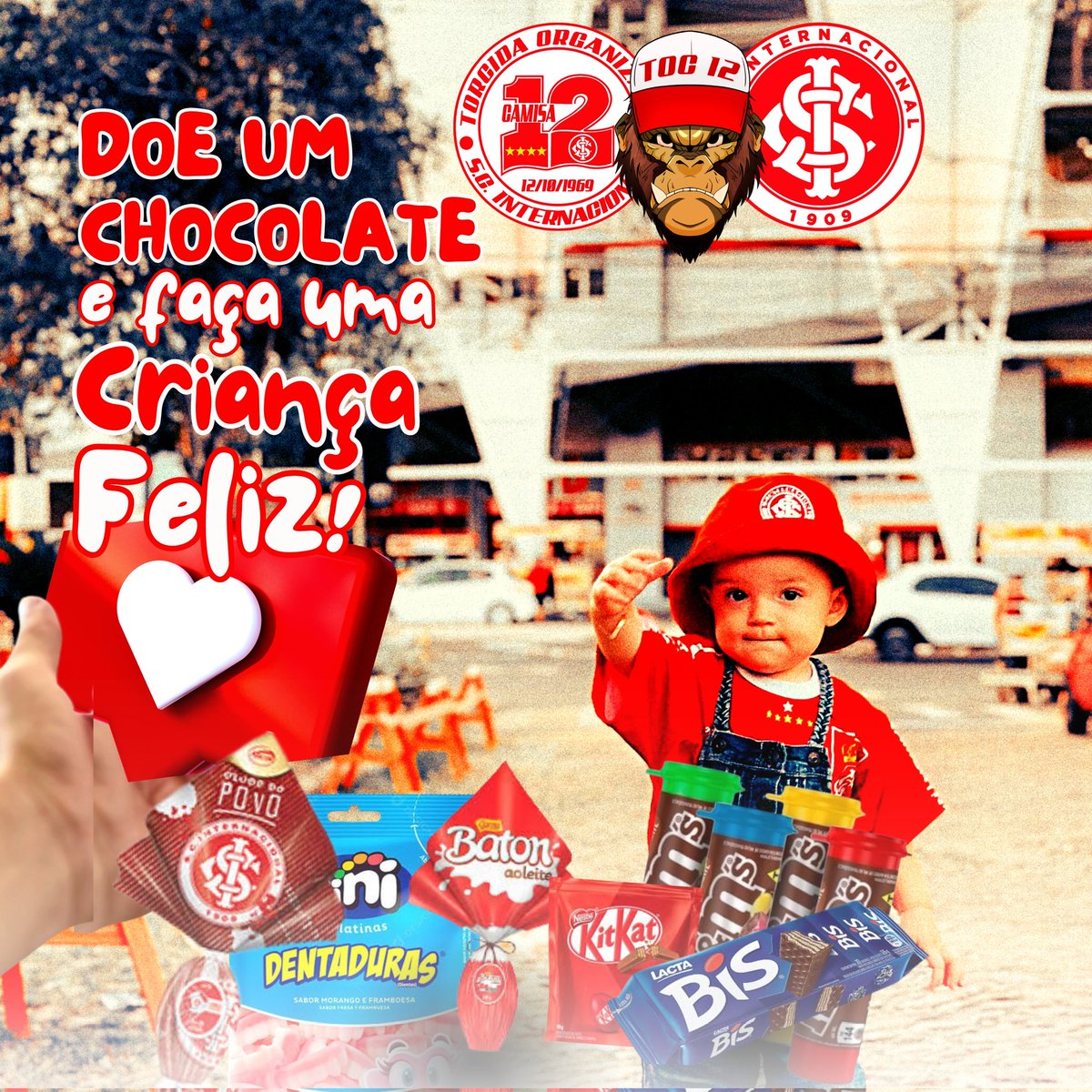 camisa12dointer's tweet photo. Fala Camisa 12 !!! 

Esse ano, nossa ação social de Páscoa será na “Instituição Criança Feliz” em Canoas. O intuito além de levar chocolates e guloseimas para as crianças é levar também alegria e esperança para as elas. Contamos com sua colaboração e  (+) https://t.co/nBuLbtK9ow