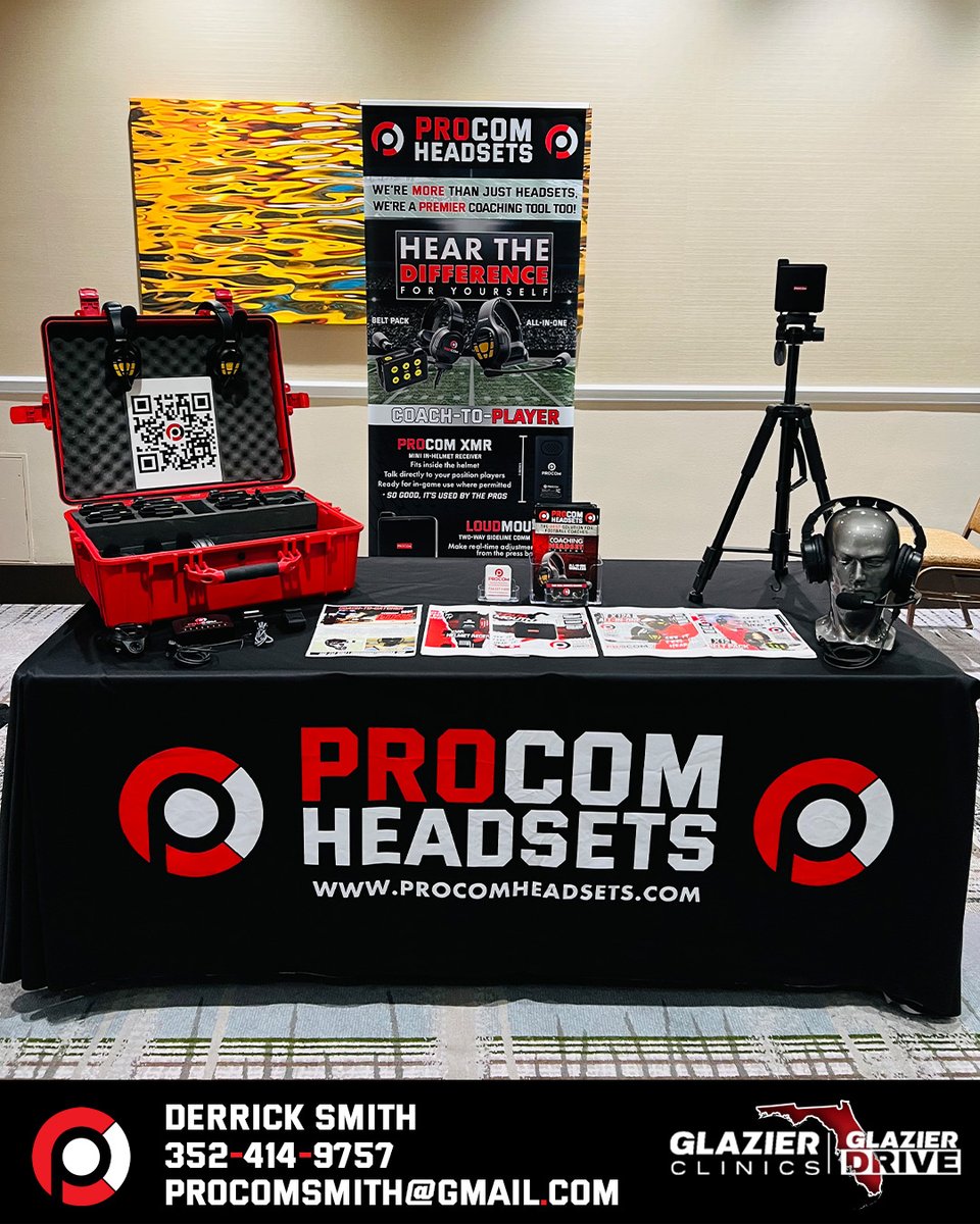 Calling all Florida Coaches! If you are at the Orlando <a href="/GlazierClinics/">Glazier Clinics</a> be sure to head over to Derrick Smith at the #ProCom table. See how we can elevate your team's #SidelineCommunication!

#CommunicateLikeAPro #CoachingHeadsets #ByCoachesForCoaches