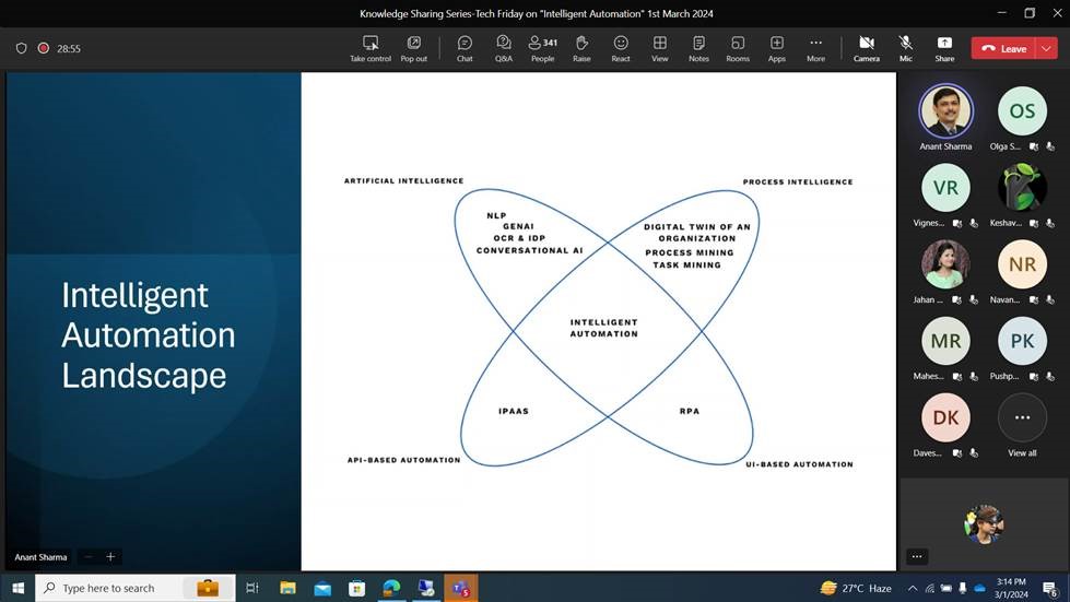 In a recent episode of the Knowledge Sharing Series - Tech Friday, Anant Sharma, an expert in Intelligent Automation, delved into the transformative capabilities of automation. #TechFriday #TechTalk #RSystems #TechLeadership #FutureTechTrends #AutomationInsights #TechTrends