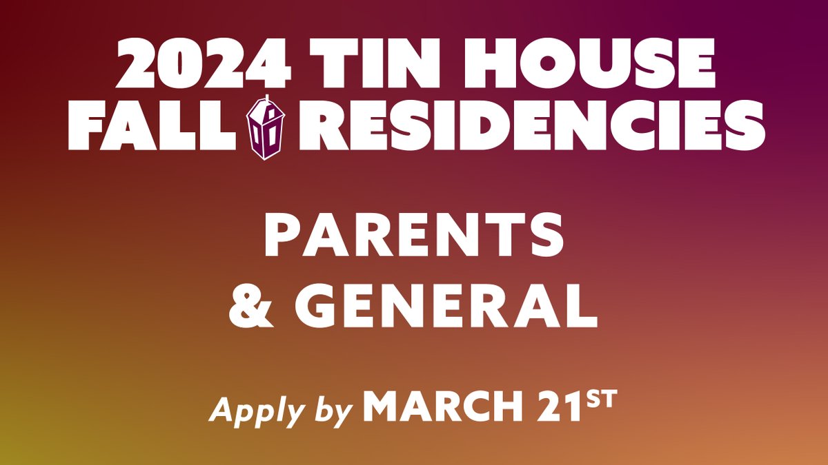 Applications for our 2024 Fall Residencies are now open. Each residency includes a $1500 stipend &amp; Apt in PDX. Resident can stay for any length within the month of their residency. Families/Partners are welcomed, as are international applicants. ⁠tinhouse.com/workshop/resid…