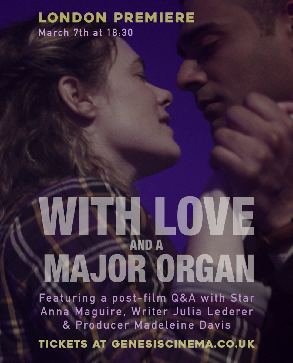 NEXT THURSDAY!!!

Catch Cinesister Anna Maguire at <a href="/GenesisCinema/">Genesis Cinema</a> on Thursday 7th March in award-winning “With Love and a Major Organ”!

🎟️: …ea01.safelinks.protection.outlook.com/?url=https%3A%…