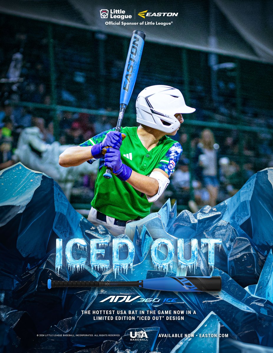 The hottest USA bat for the best Little League players in the world. Introducing the ADV 360 ICE! 🧊

The limited edition "Ice" design was swung by Little Leaguers at the 2023 Little League Baseball World Series &amp; is available now on Easton.com!

#TeamEaston #LLWS