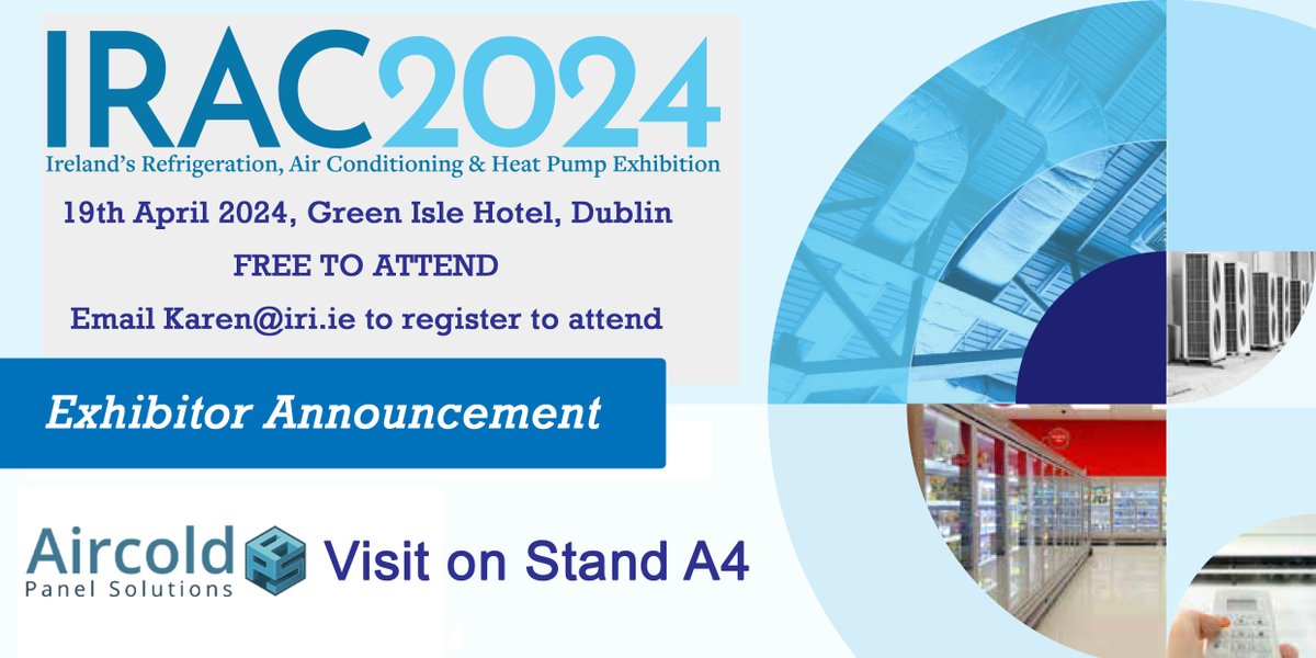 InstituteofRef's tweet photo. Exhibitor announcement
Come visit Aircold Panel Solutions at stand A4.
Email Karen@iri.ie to register to attend!
https://t.co/OPqEgcjTyX
#irac2024 https://t.co/5bzaVf0p2D