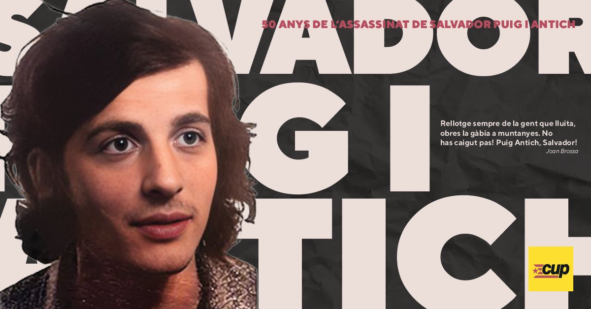 cupnacional's tweet image. Que la seva memòria pervisqui per sempre.

50 anys de l'assassinat de Salvador Puig Antich al garrot vil.