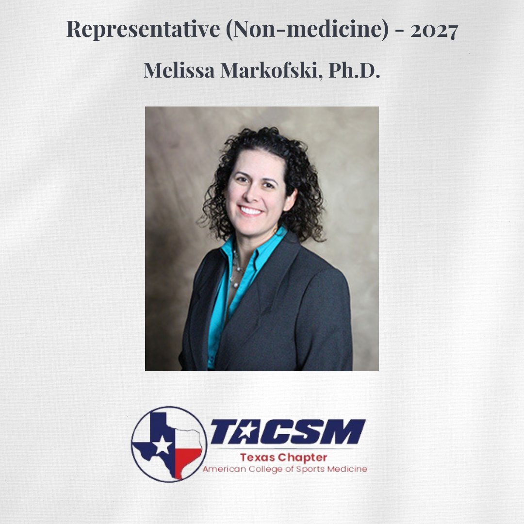 Congratulations to HHP Associate  professor Melissa Markofski on her election to the Board of Directors of  the Texas Chapter of the American College of Sports Medicine (ACSM)!!
