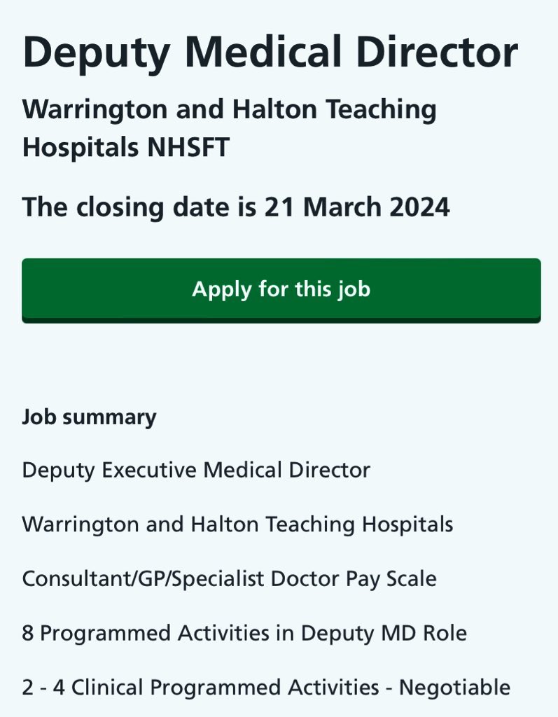 This one isn’t too shabby either 😉

jobs.nhs.uk/candidate/joba…