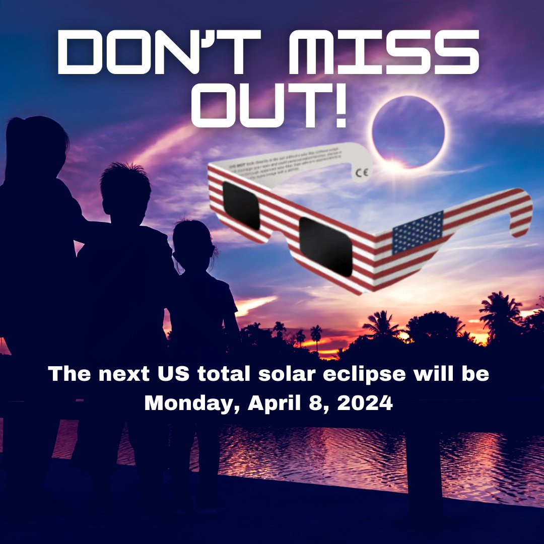Don't miss out! The next total solar eclipse is coming on April 8, 2024—make sure you're prepared with our certified solar eclipse glasses. Get yours now and enjoy the celestial spectacle safely! stemfinity.com/products/solar… #SolarEclipse