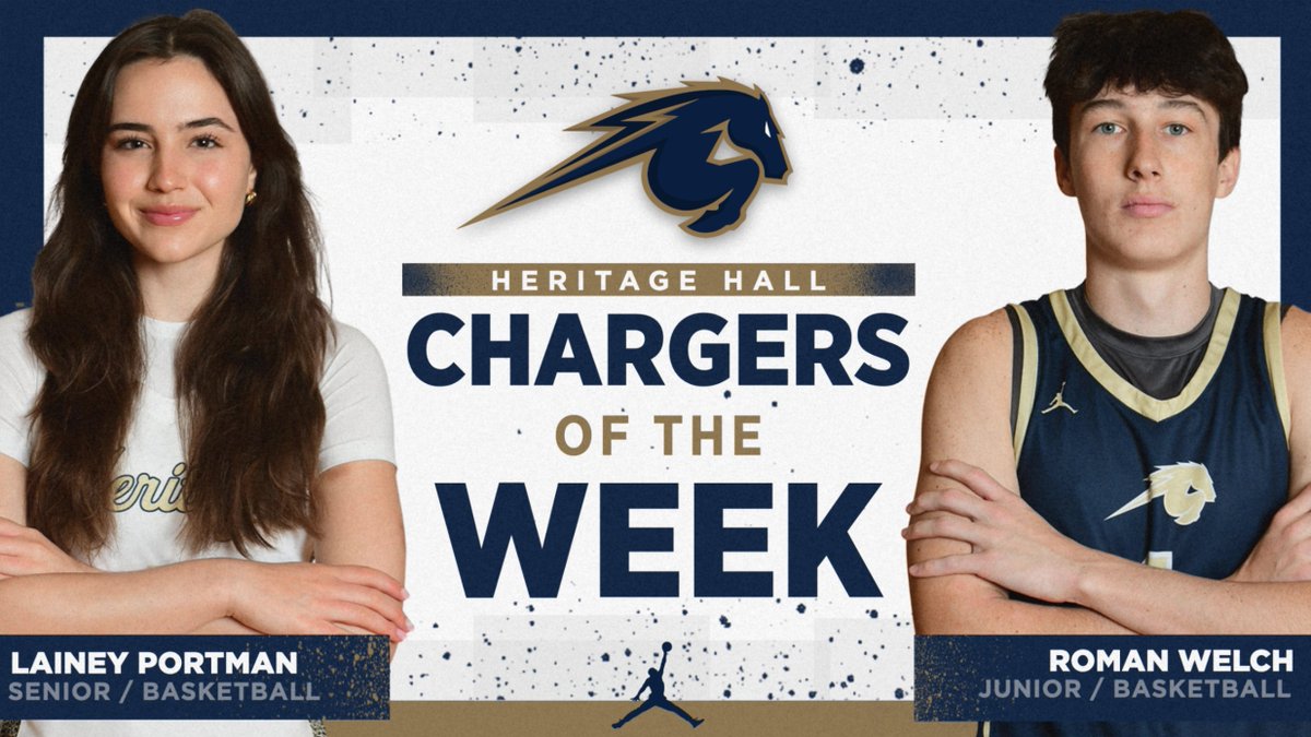 Congrats to Lainey &amp; Roman, our #ChargersOfTheWeek for March 1st-7th! Not only do you play for the teammates next to you on the court…you also exemplify the #ChargerCode off it! #hhokc #onward #buildingchampionsforlife #okpreps