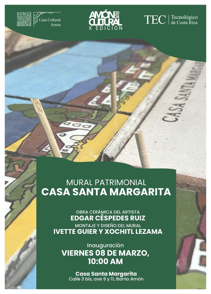 En el marco del Festival Amón Cultural 2024, les invitamos a esta inauguración, de hoy en ocho a las 10 am en Casa Santa Margarita de las Religiosas Oblatas al Divino Amor.