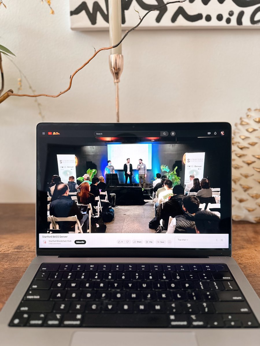 When I can't cheer him on in person, I can still watch <a href="/gilswrld/">Gil R</a> doing his blockchain thing...  <a href="/StanfordCrypto/">Stanford Blockchain Club</a> BASS Denver livestream happening now: youtube.com/watch?v=JZGm1W…