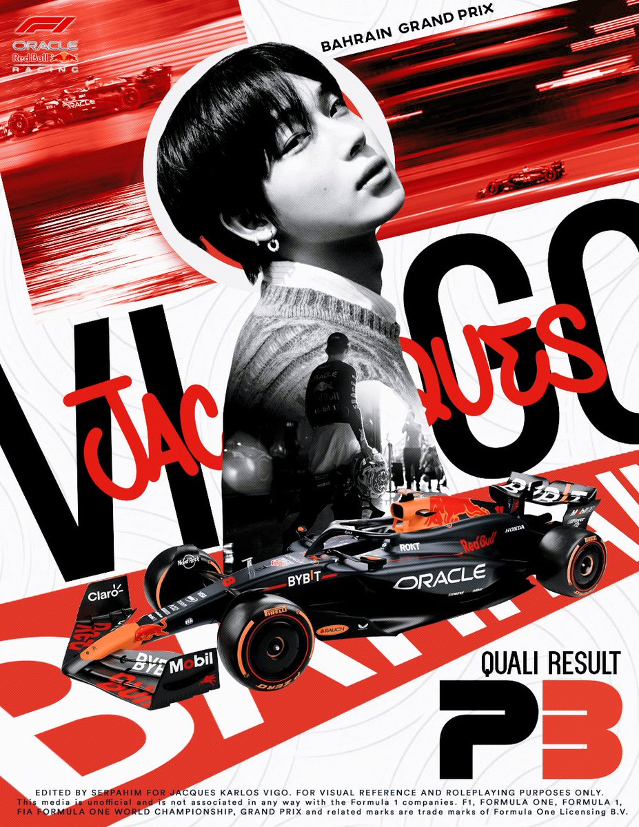 ㅤ
«Awesome, Vigo. P3 for your first Quali with us.»

𝙑𝙞𝙜𝙤📻: 𝘓𝘦𝘵'𝘴 𝘨𝘰! 𝘓𝘦𝘵'𝘴 𝘳𝘰𝘤𝘬 𝘪𝘵 𝘭𝘢𝘵𝘦𝘳 𝘰𝘯.

Vigo secures third position for tomorrow's race. Raising expectations in the role of a former world champion.

⌗BahrainGP.⠀
 
ㅤ ㅤ