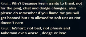 BickNosch's tweet photo. dw guys. losers queue isn't real. increased dodge penalties and hiding names were some solid changes. same with pinging teammates ! riot games isn't out of touch and hemorraghing for sure ! cringe management ruins everything, look at Bungie. get a grip pigs https://t.co/qe1mxfn7wC