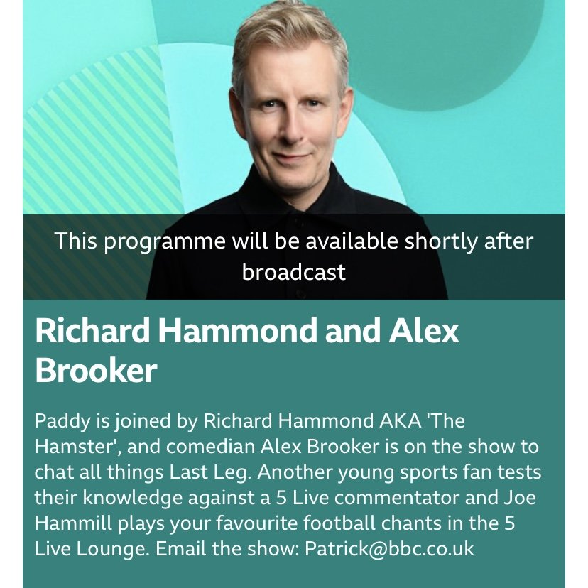 Cattle & Cane (@cattleandcane) on Twitter photo Catch <a href="/joehammill/">Joe Hammill</a> on <a href="/bbc5live/">BBC Radio 5 Live</a> tomorrow with <a href="/PatricKielty/">Patrick Kielty</a> just before 11am 🥳
bbc.co.uk/programmes/m00… Catch <a href="/joehammill/">Joe Hammill</a> on <a href="/bbc5live/">BBC Radio 5 Live</a> tomorrow with <a href="/PatricKielty/">Patrick Kielty</a> just before 11am 🥳
bbc.co.uk/programmes/m00…
