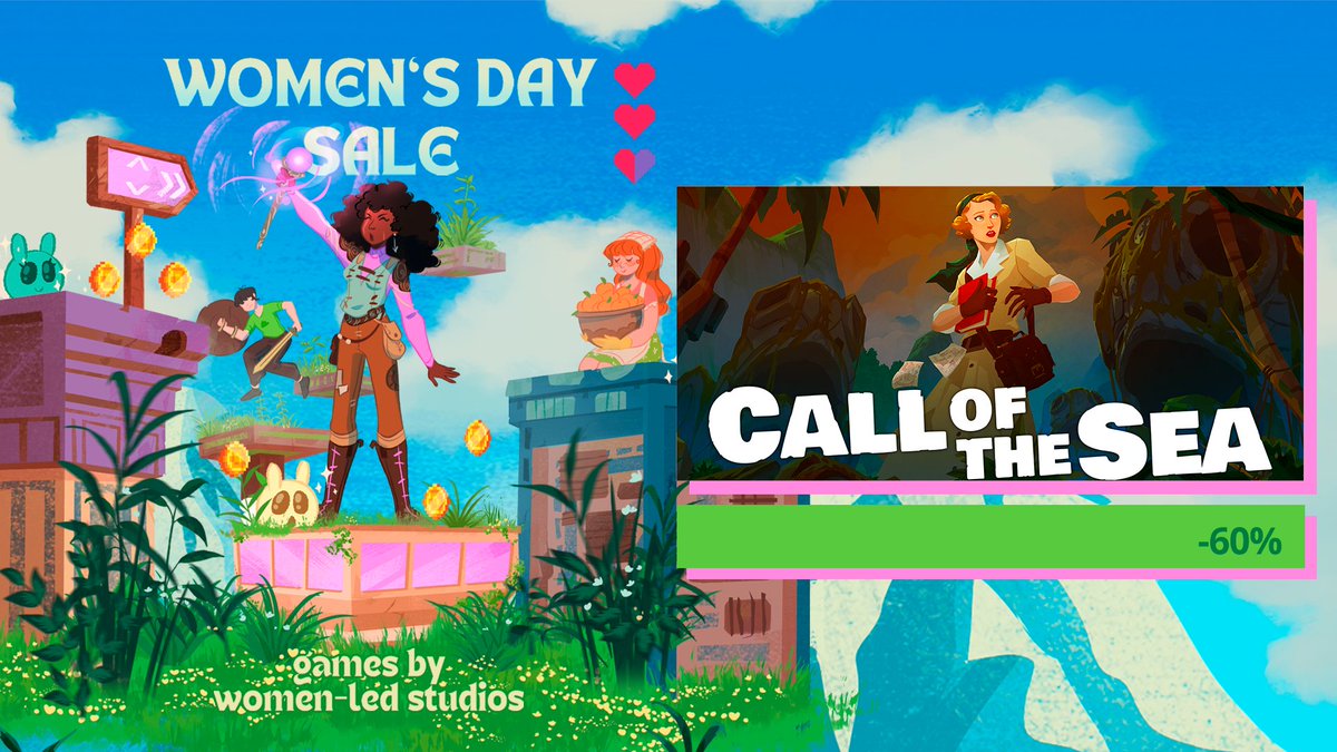 Raw Fury | BLUE PRINCE IS OUT NOW! 💙 (@rawfury) on Twitter photo We are happy to announce <a href="/AmericanArcadia/">American Arcadia 📺 OUT NOW on Steam!</a> and <a href="/COTSGame/">Call of the Sea</a> are part of the Women's Day Sale, a wonderful Steam event that features games and demos from women-led studios! 🙌
And to celebrate, American Arcadia is now 25% off while Call of the Sea includes a 60% discount! ✨ We are happy to announce <a href="/AmericanArcadia/">American Arcadia 📺 OUT NOW on Steam!</a> and <a href="/COTSGame/">Call of the Sea</a> are part of the Women's Day Sale, a wonderful Steam event that features games and demos from women-led studios! 🙌
And to celebrate, American Arcadia is now 25% off while Call of the Sea includes a 60% discount! ✨