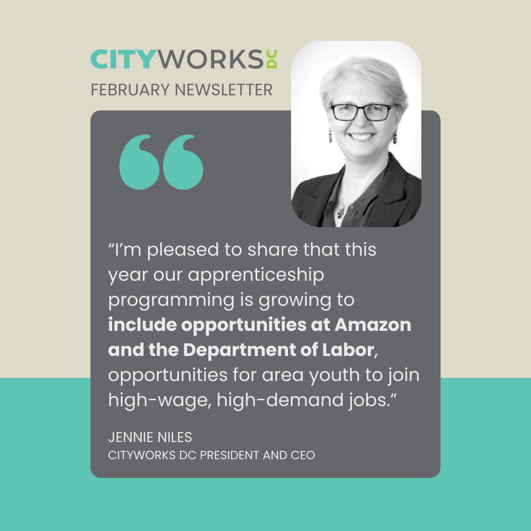 CityWorks DC announced an exciting development for this year’s apprenticeship programming. Read the full letter from our CEO and President Jennie Niles here: us19.campaign-archive.com/?e=24610cfb81&…