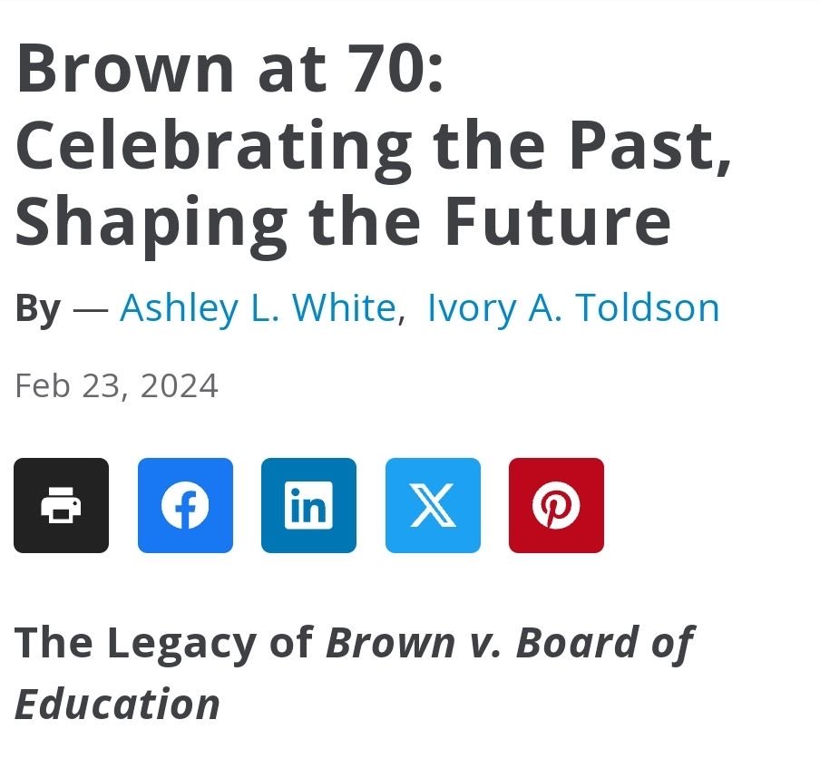 Ashley L. White, Ph.D. (@the_supa_nat81) on Twitter photo Having the privilege to interview Brown litigants 70 years later and write about the Brown v. Board decision in real time is more than a privilege. Be sure to read these first hand accounts as told by litigants and families themselves in <a href="/DiverseIssues/">Diverse: Issues In Higher Education</a>. Having the privilege to interview Brown litigants 70 years later and write about the Brown v. Board decision in real time is more than a privilege. Be sure to read these first hand accounts as told by litigants and families themselves in <a href="/DiverseIssues/">Diverse: Issues In Higher Education</a>.