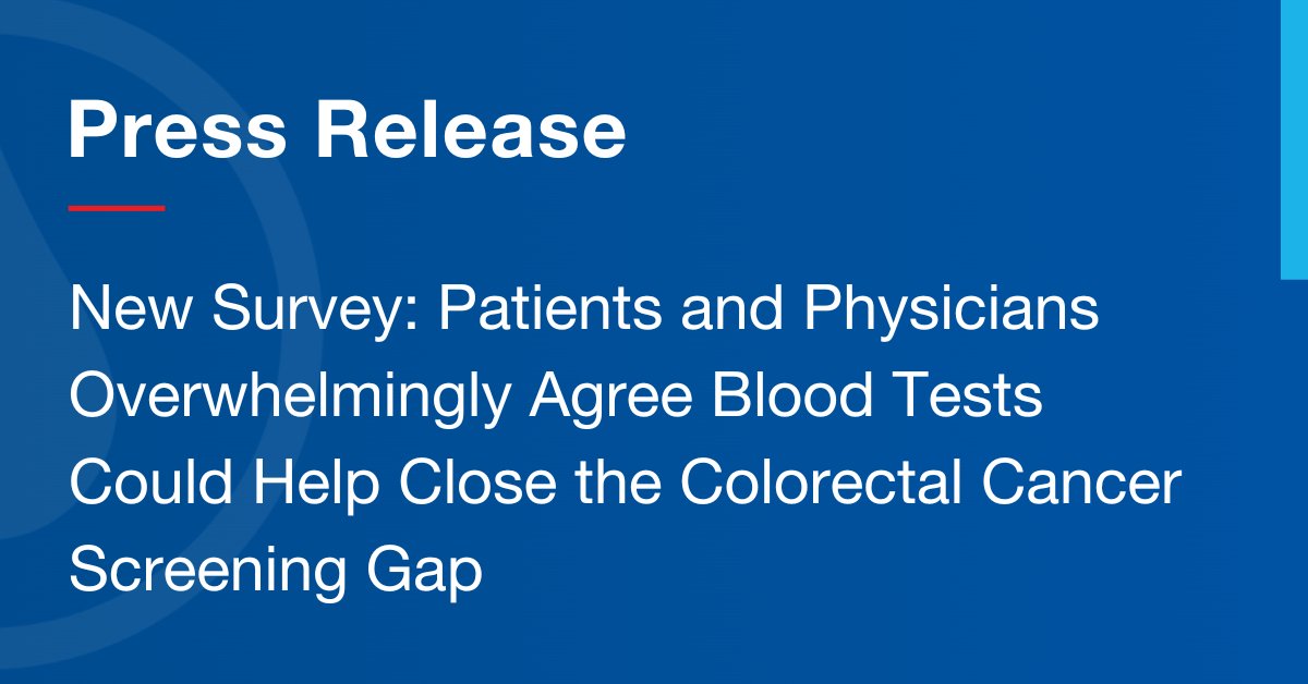 Guardant Health (@guardanthealth) on Twitter photo New <a href="/HarrisPoll/">The Harris Poll</a> survey results announced during #CRCAwarenessMonth show patients and doctors agree that blood tests could help get more people screened for #ColorectalCancer.
Read more about the survey: investors.guardanthealth.com/press-releases… New <a href="/HarrisPoll/">The Harris Poll</a> survey results announced during #CRCAwarenessMonth show patients and doctors agree that blood tests could help get more people screened for #ColorectalCancer.
Read more about the survey: investors.guardanthealth.com/press-releases…