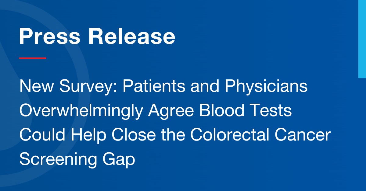 New @HarrisPoll survey results announced during #CRCAwarenessMonth show patients and doctors agree that blood tests could help get more people screened for #ColorectalCancer. Read more about the survey: investors.guardanthealth.com/press-releases…