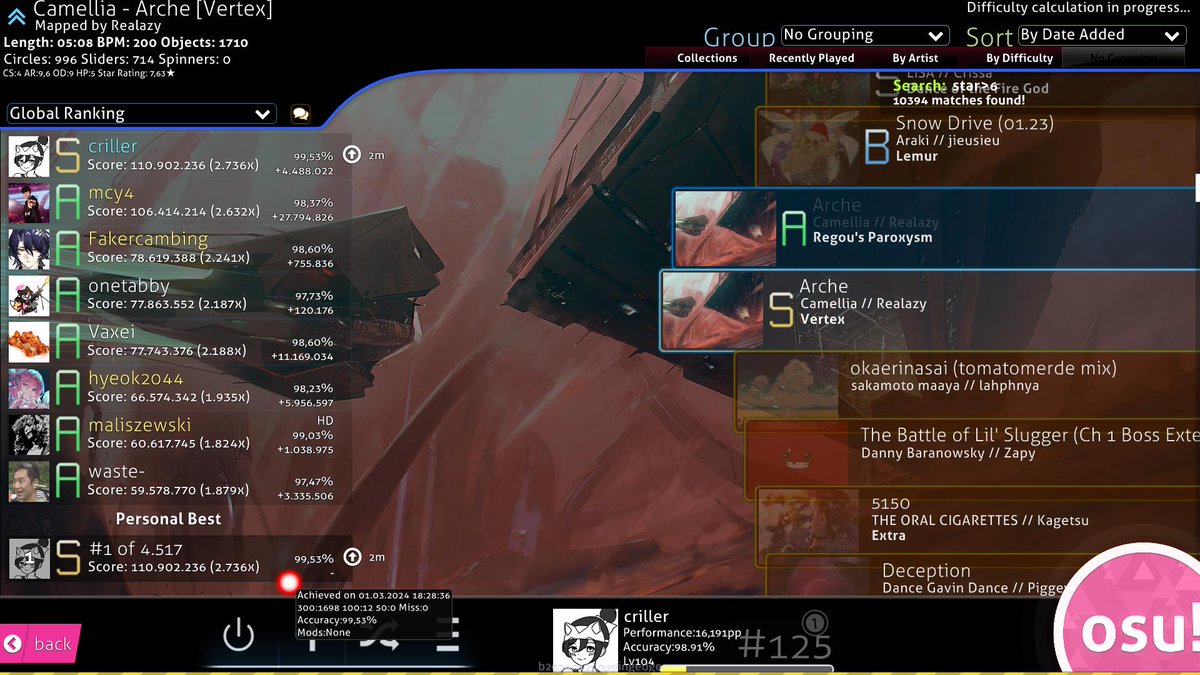 ONE OF MY BEST TECH SCORES OF ALL TIME ARCHE 99.53% FC WHAT THE FUCK