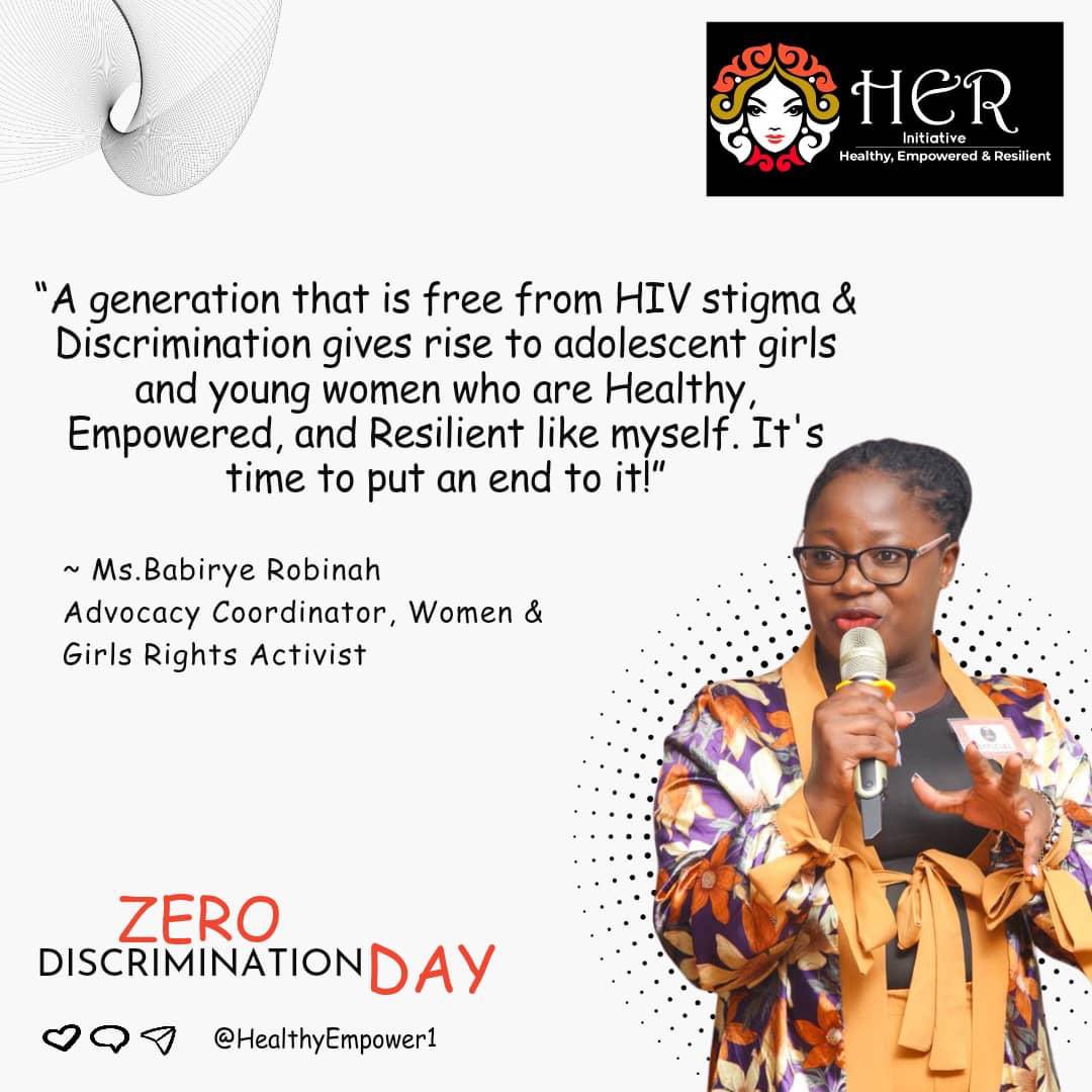Did you know that today is #ZeroDiscriminationDay ? 

It is imperative that adolescent girls and young women with #HIV are accorded quality Sexual & reproductive services without discrimination!⁉️

It is their right to enjoy these services regardless of their gender & status.