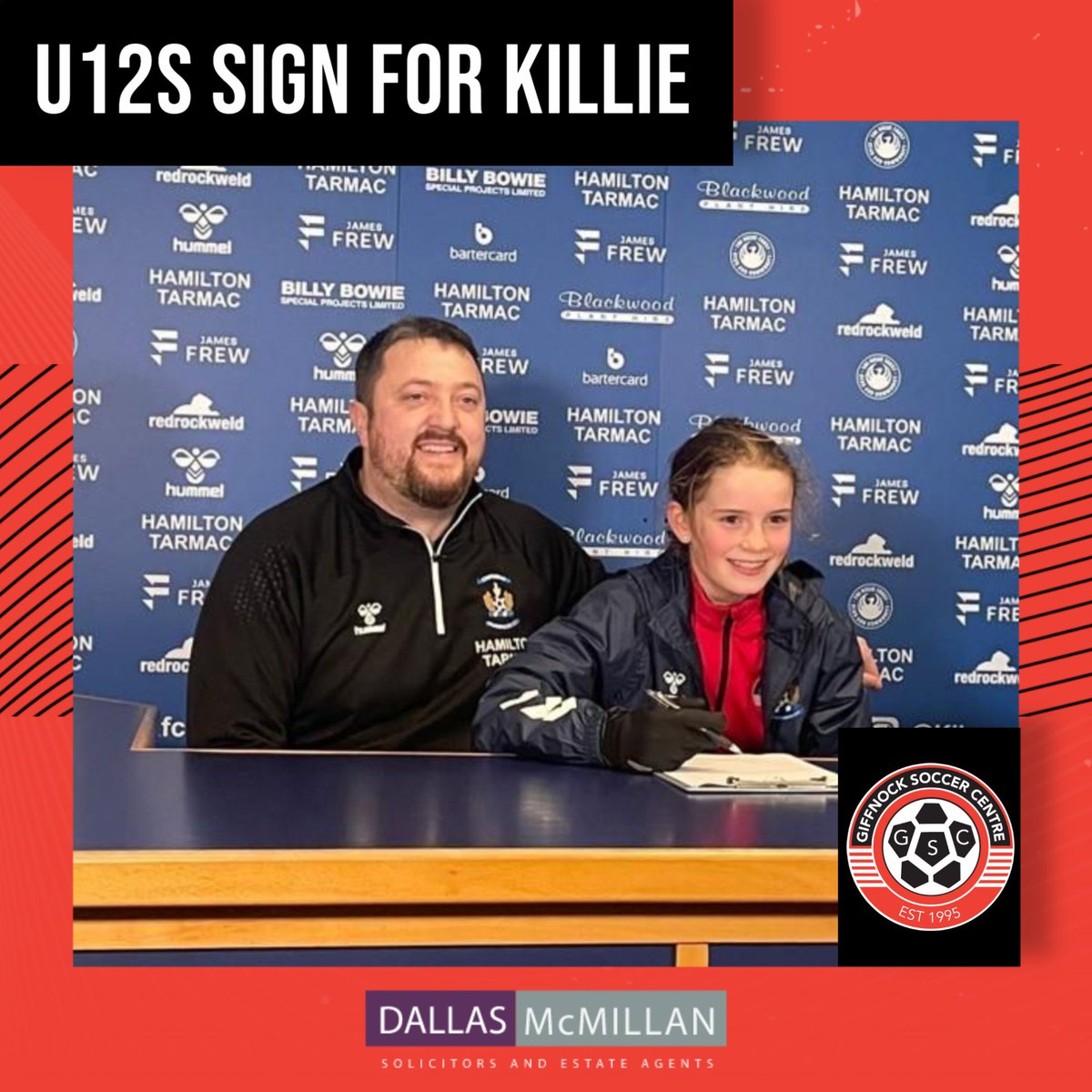 𝗚𝗢𝗢𝗗 𝗟𝗨𝗖𝗞 𝗚𝗜𝗥𝗟𝗦 🔴⚽⚫ 

Good luck to GSC U12 players Valentina Hyde (2012) and Emily Morrison (2014) who have signed for Kilmarnock FC's U12 squad🔵 ⚪ 

#monthenock #gscfamily