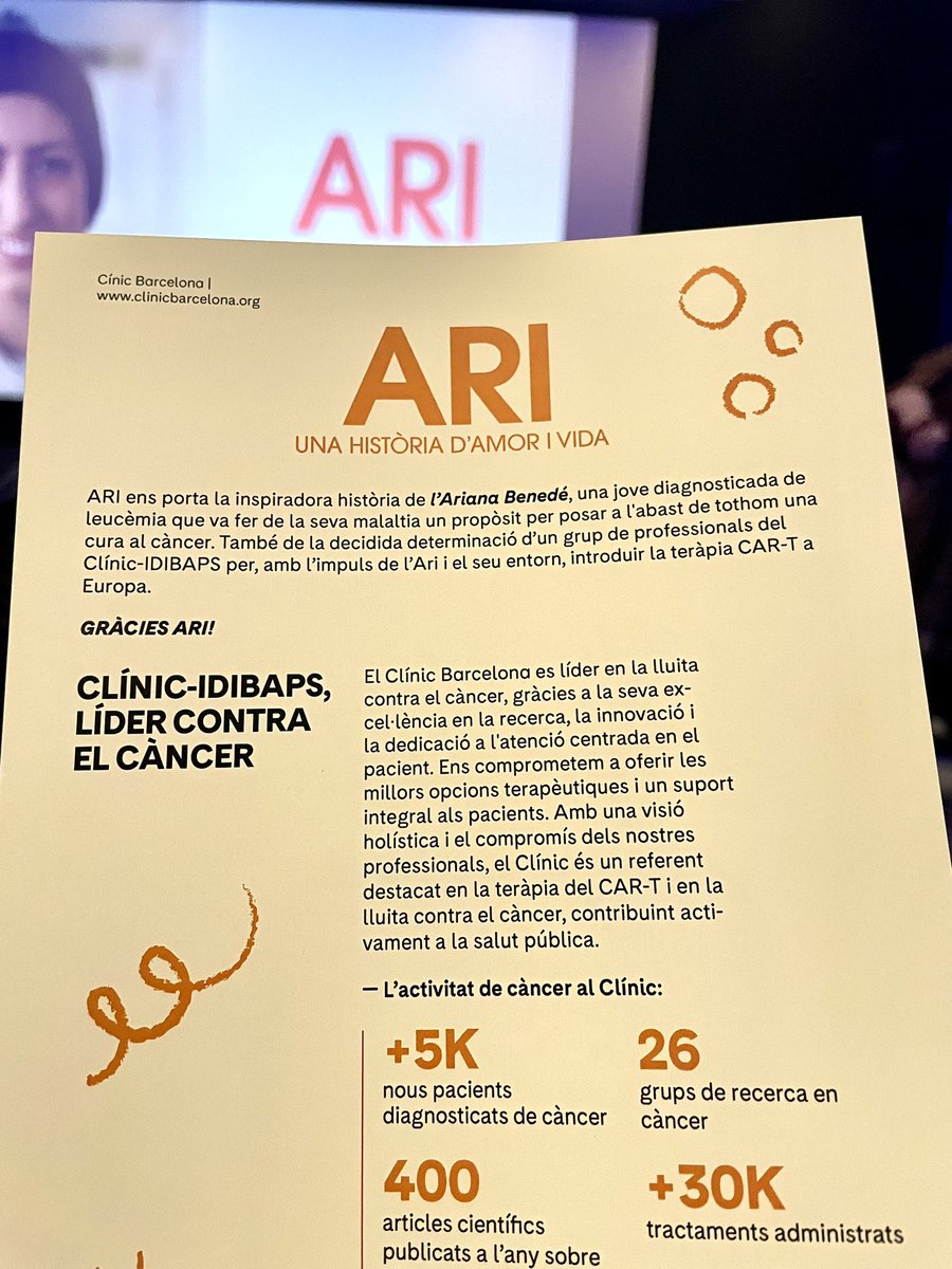 Ayer asistí emocionado al estreno del documental #ARI: una historia de amor y vida. Un proyecto para creer en la personas y en los valores @hospitalclinic @jmcampis Alvaro Urbano @JulioDelgadoHem Manel Juan