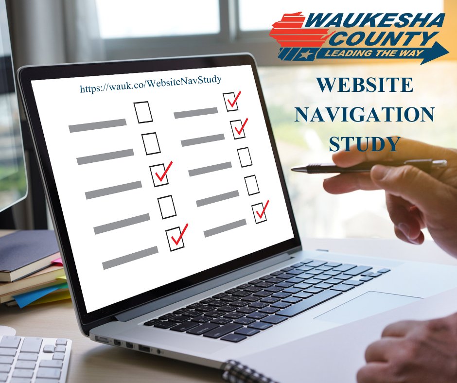 #WaukeshaCounty is giving our current website waukeshacounty.gov a makeover, but we need your held to build a better website. Today we're launching a 'website navigation study', it only takes ten minutes. Click here! wauk.co/WebsiteNavStudy