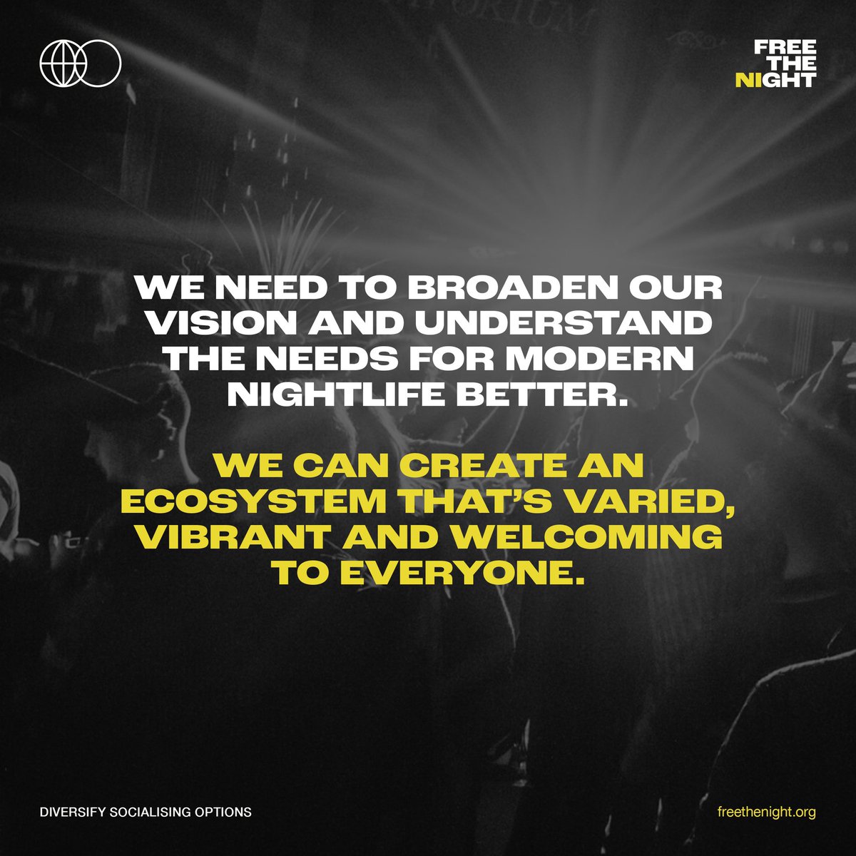FreeTheNightNI's tweet photo. But diversification goes way beyond the dancefloor; we firmly believe that there should be more offerings after dark for all - whether you choose to drink alcohol or not. (2/2)
Let us know what you'd like to see more of after 6pm! 👇
#freethenight https://t.co/Wk2DiEnBtq