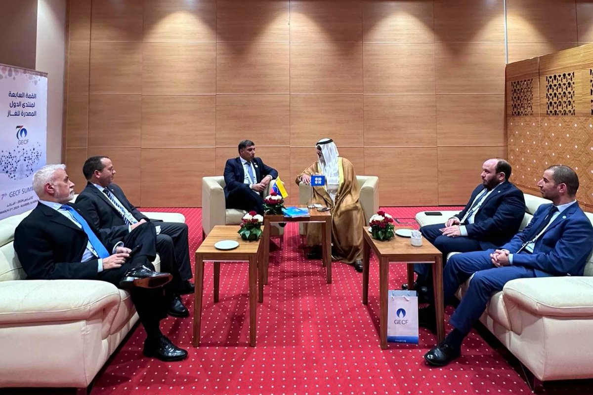 OPEC SG HE #HaithamAlGhais met with HE Eng. Pedro Tellechea, People's Minister of Petroleum of the Bolivarian Republic of Venezuela, in Algiers, Republic of Algeria, on the sidelines of the 7th GECF Summit of Heads of State and Government.

The meeting highlighted the positive