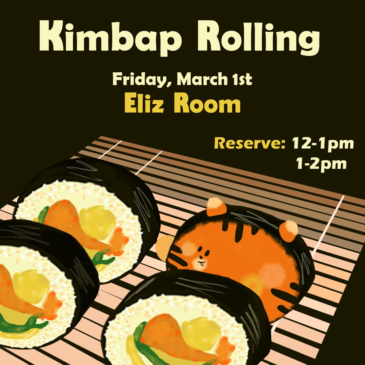 Can't wait to see your rolling skills in the Eliz room for your allocated time slot~