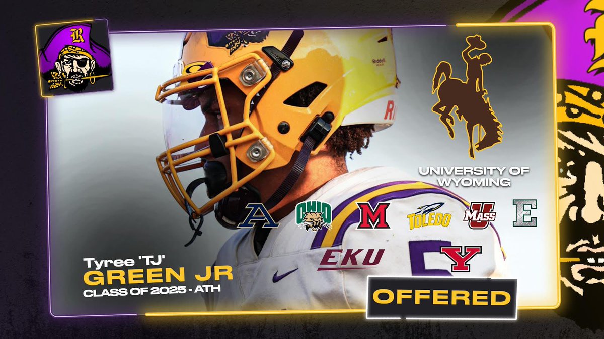 Congrats to @tygreenjr02 on the offer to @wyo_football and @the_BBoyd #TheStandard 🟣🟡🔗 @JaredLuginbill @AllenTrieu @Mark__Porter @Bryan_Ault @MickWalker247