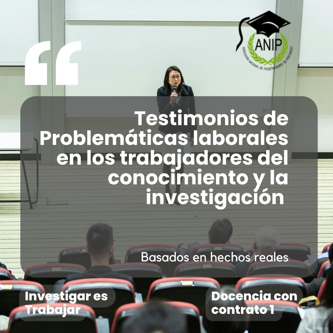 ANIP_Chile's tweet photo. 💢 Compartimos relatos anónimos de socios ANIP sobre sus problemáticas laborales.
Día 4: Les contamos acerca de la docencia con convenio a honorarios.
Te invitamos a leerlos  y comentarlos  por si te ha pasado algo similar 🤝👊✊️
#InvestigaresTrabajar 
#Poruntrabajodigno https://t.co/PXl6MHNUDX