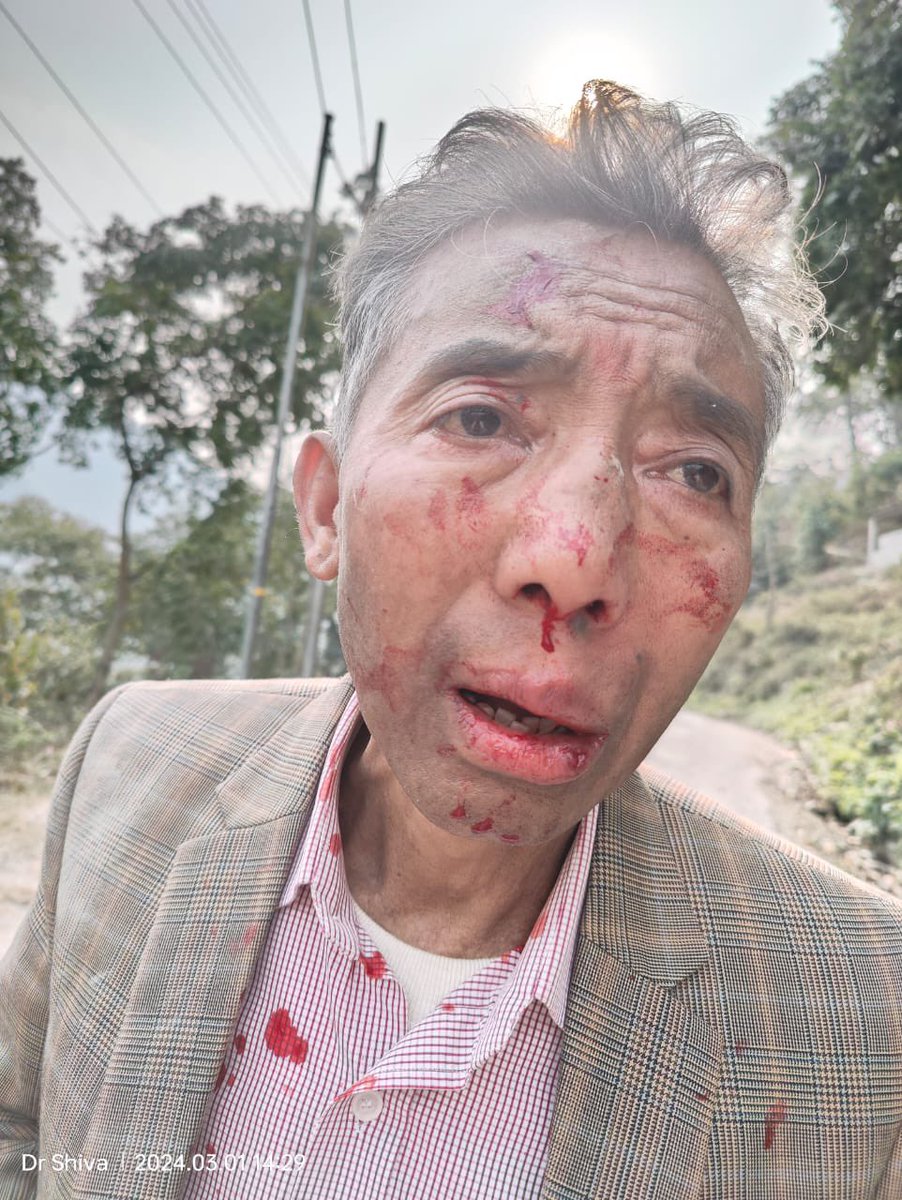 PawanKChamling's tweet photo. I strongly condemn the brutal attack on Shri KN Rai, Former Speaker of Sikkim. Such political terrorism has become common under SKM. I appeal to the @PMOIndia @ECISVEEP to establish President’s Rule to restore law and order and for free/fair elections. @narendramodi  @AmitShah https://t.co/qTp3TGRsFO