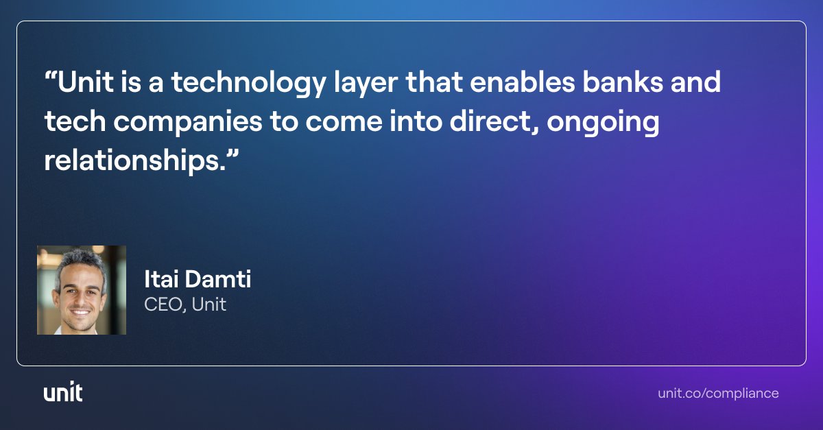 unit_co_'s tweet photo. Thanks @contrary for the deep dive. We're happy to be a thought partner and shed some much-needed light on our space 📷

* Recent advances in technology have enabled vertical SaaS companies like Toast and Shopify to offer their customers financial services as a part of their platform.

* Realizing this opportunity has led to the development of several different models for partnerships between banks, tech companies, and embedded-finance platforms.

* It's increasingly clear that a direct, ongoing relationship between the bank and their fintech partners (like the ones that Unit support) is the only sustainable way to enable embedded finance.

https://t.co/QEUpEl95kd