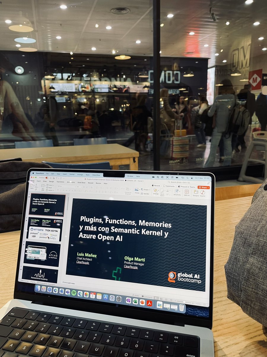 olgaamarti's tweet image. On my way to Madrid, to the Global AI Bootcamp to talk about #SemanticKernel, how to build plugins, use memories, create Agents and more in Azure OpenAI!