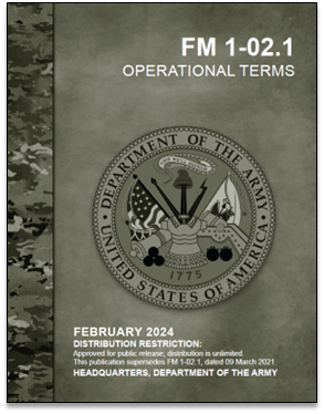 New! FM 1-02.1, OPERATIONAL TERMS. FM 1-02.1 compiles all Army terms and definitions approved for use in Army doctrinal publications. It includes joint and NATO terms as well as acronyms/abbreviations approved for use. Check it out at: armypubs.army.mil/epubs/DR_pubs/… 📗