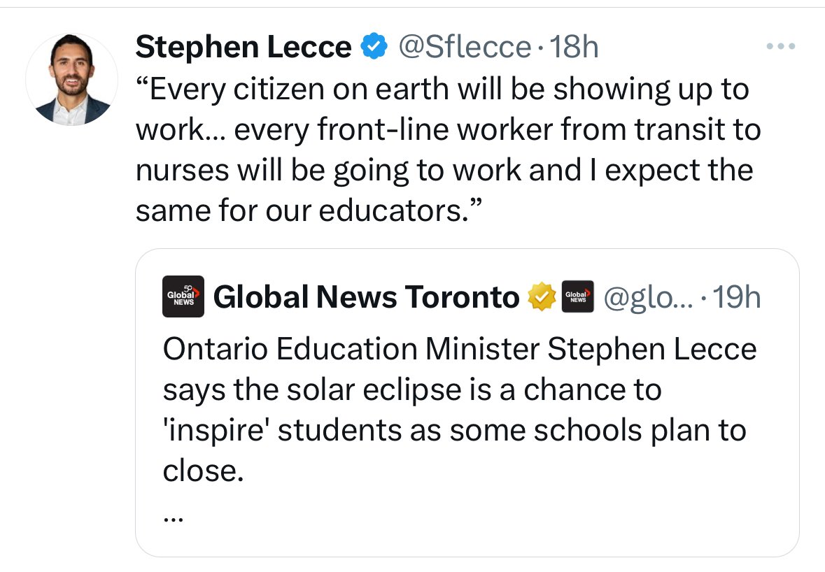 “This decision comes after careful consultation with the Ministry of Education, Toronto Public Health, and other school boards with whom we share transportation services,” the TCDSB said. (CityNews, Jan. 31/24.) @sfleece YOUR ministry helped shape this decision. #onted #onpoli