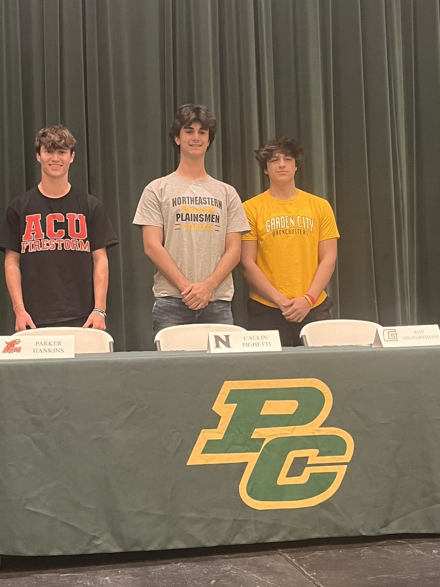 James Vigil (@pch_athletics) on Twitter photo Some more Hornets moving on! Congrats to Roy Higinbotham (GCCC), Parker Hankins (ACU), Caulin Pighetti (NJC)! All 3 are going for baseball! That makes 13 Hornets signing NLI’s this year! Go Hornets! <a href="/pch_hornets/">Pueblo County High</a> <a href="/D70_Athletics/">Pueblo District 70 Activities & Athletics</a> <a href="/CHSAA/">CHSAA</a> <a href="/RobNamnoum/">Rob Namnoum KRDO</a> <a href="/PCH_Baseball/">Pueblo County Baseball</a> Some more Hornets moving on! Congrats to Roy Higinbotham (GCCC), Parker Hankins (ACU), Caulin Pighetti (NJC)! All 3 are going for baseball! That makes 13 Hornets signing NLI’s this year! Go Hornets! <a href="/pch_hornets/">Pueblo County High</a> <a href="/D70_Athletics/">Pueblo District 70 Activities & Athletics</a> <a href="/CHSAA/">CHSAA</a> <a href="/RobNamnoum/">Rob Namnoum KRDO</a> <a href="/PCH_Baseball/">Pueblo County Baseball</a>