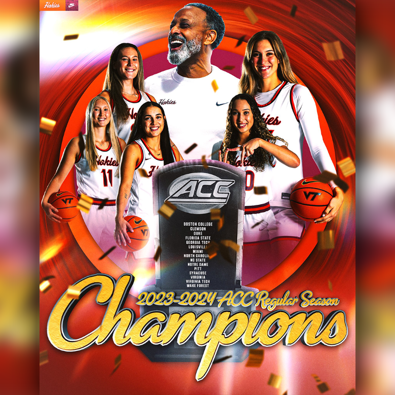 hokiesports's tweet photo. Your women's basketball ACC Regular Season Champions ✅