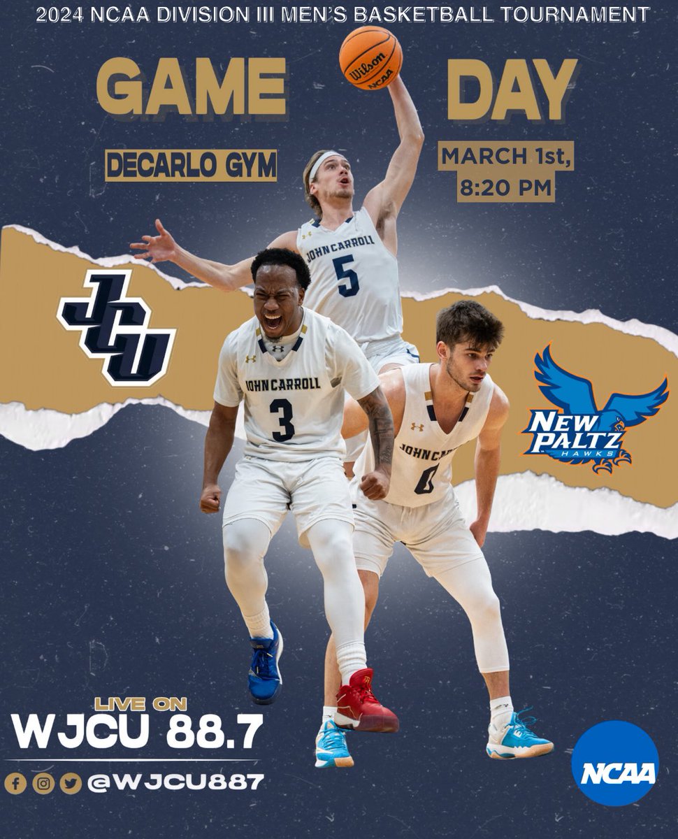 2024 NCAA DIVISION III MEN’S BASKETBALL TOURNAMENT!!

@jcumenshoops is playing against <a href="/NewPaltzMBB/">New Paltz Basketball 🏀</a> tonight! Tune in at 8:10 pm on the WJCU app or at wjcu.org !

@wfnptheedge will also have coverage at WFNP.org !