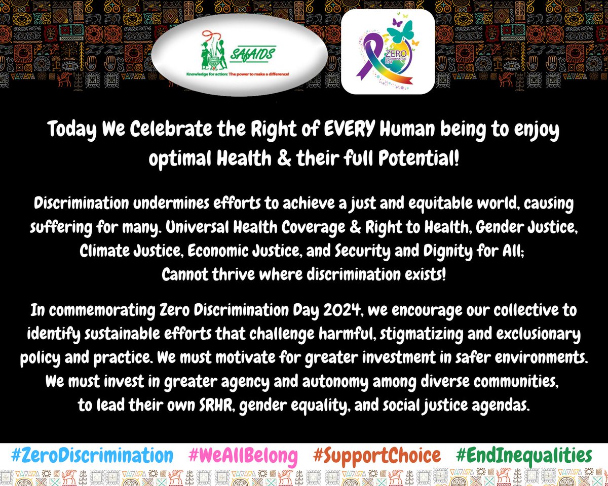 🎊 Celebrating Zero Discrimination Day 2024. Promoting inclusion, compassion and peace for ALL!