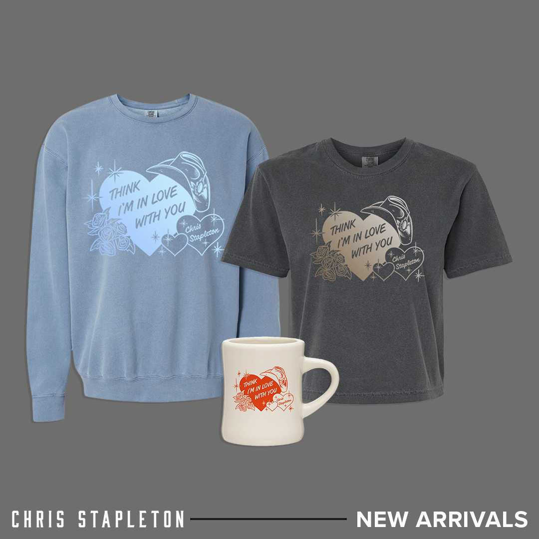 New 'Think I'm In Love With You' styles now available in the Official Chris Stapleton Store. Shop now: chrisstapleton.shop.redstarmerch.com/dept/new-arriv…