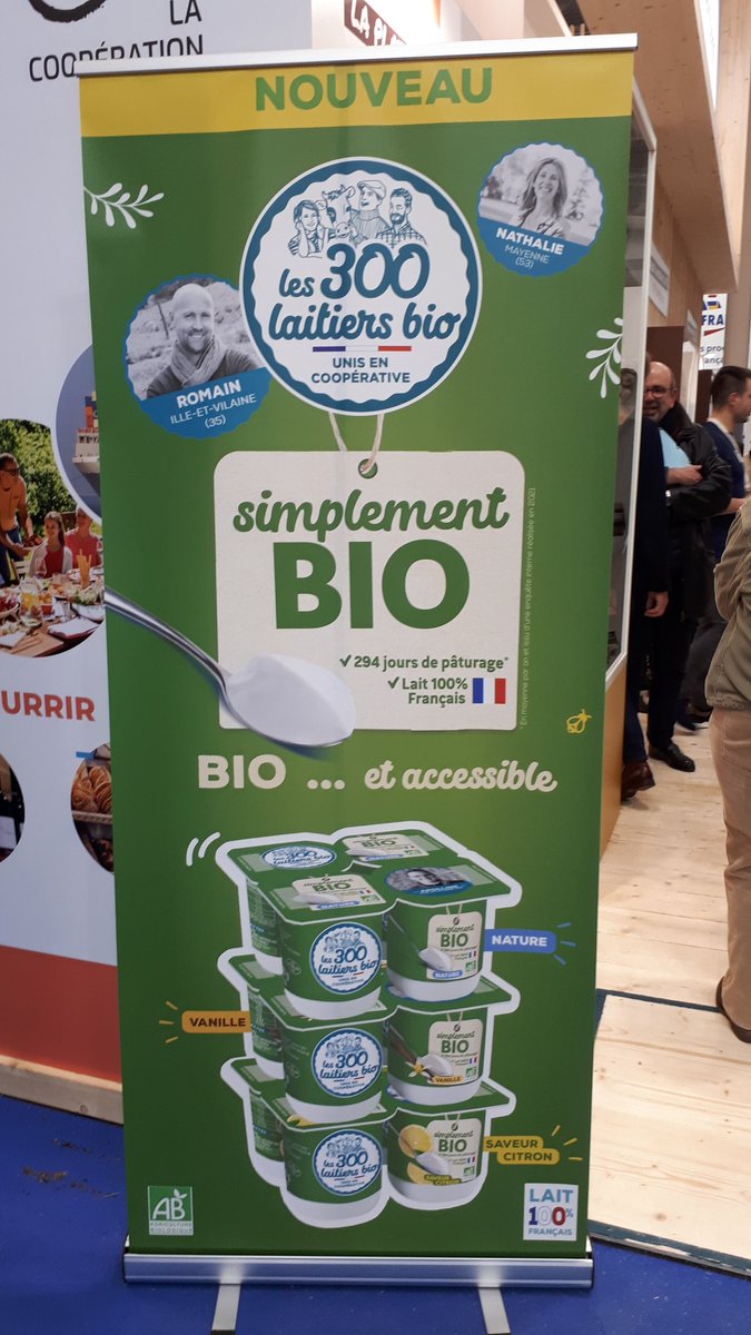 Les #coops continuent d'innover en #Bio : de nouveaux produits pour répondre aux attentes conso avec des pois chiches apéro/sucrés #duransia et des yaourts accessibles #300&Bio, à déguster au @Salondelagri ! #SIA2024 @lacoopagricole #bioreflexe