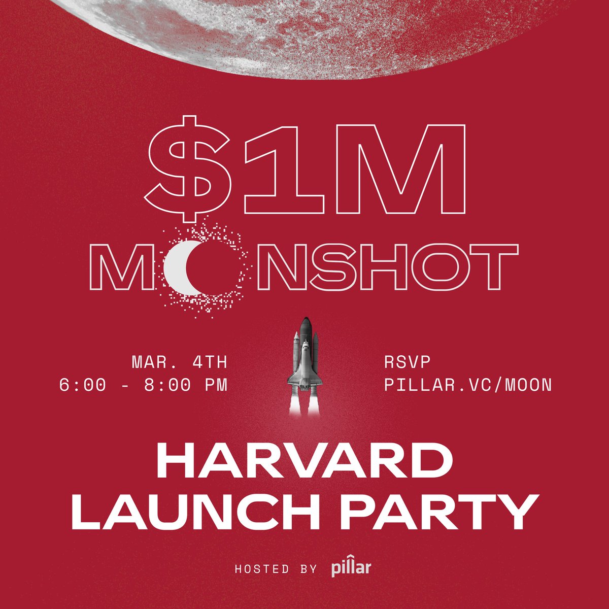 Harvard students, grad students, faculty & alumni working on startups and research - would love to see you at the $1M Moonshot launch party on Monday in Cambridge! pillar.vc/harvard-moonsh…