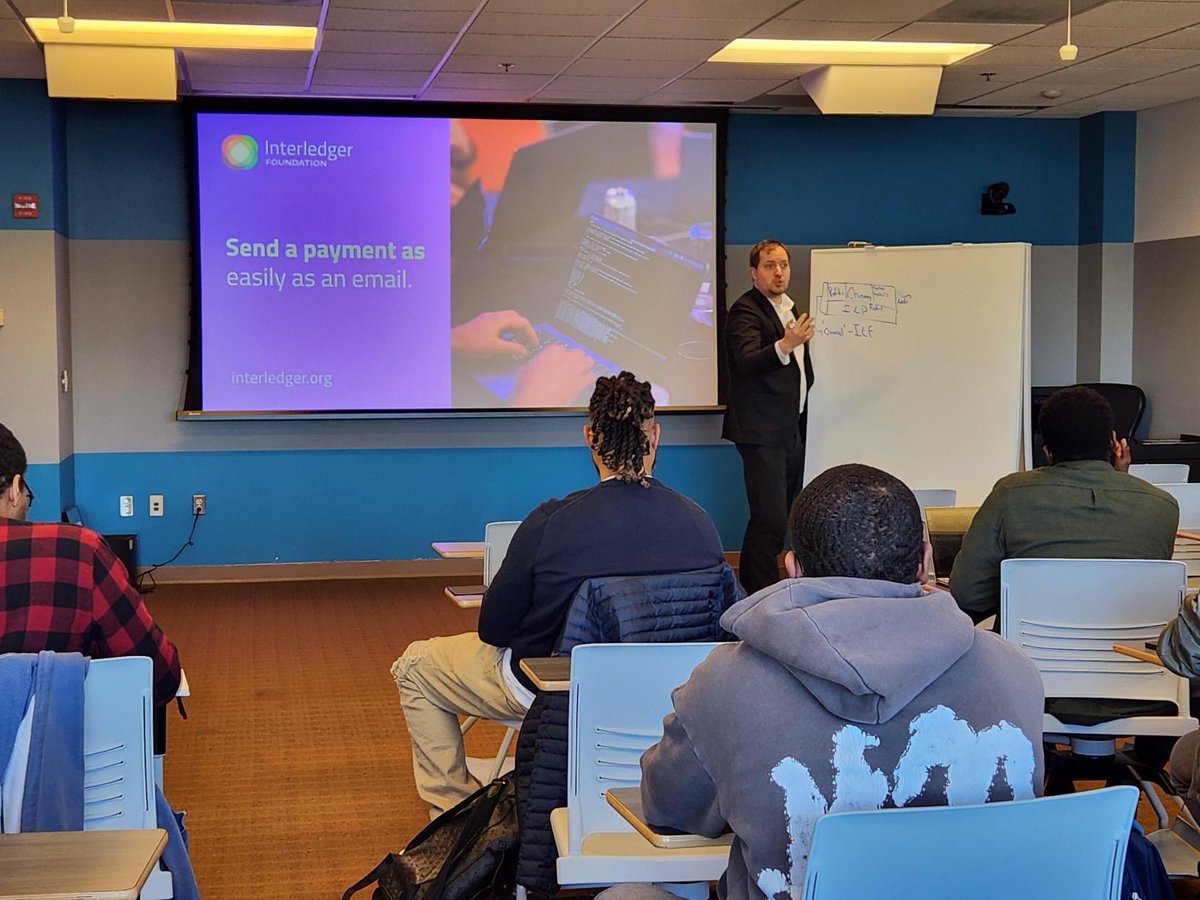 Interledger's tweet photo. Introduction to Interledger @BowieState   was a success 🙌

Students were able to get glimpse into the Interledger world of #fintech &amp; #FinancialInclusion https://t.co/ddwkO6TOal