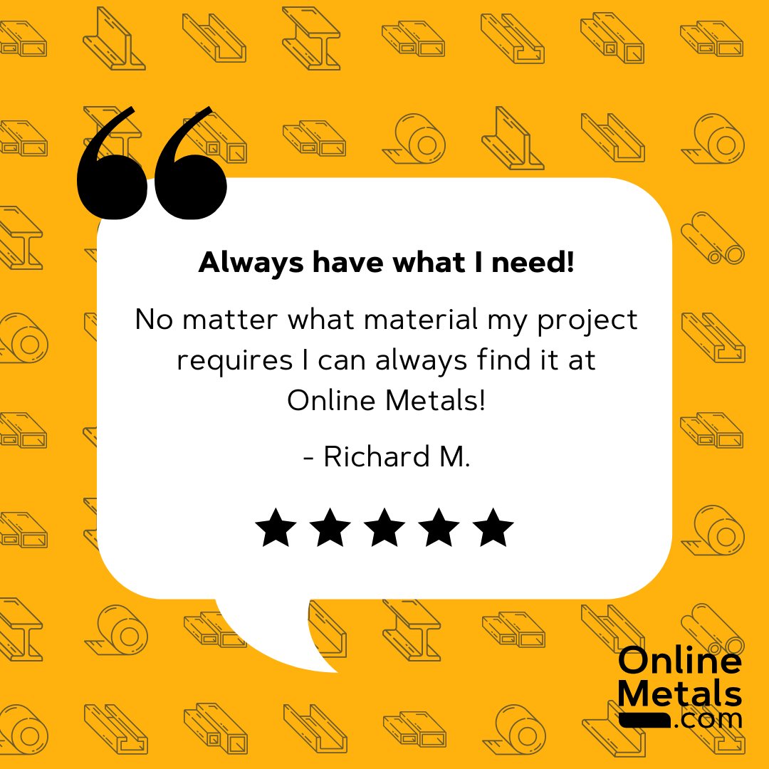 OnlineMetals's tweet image. 🔍 Looking for that hard-to-find metal or plastic? 
--
With our extensive selection, we always have what you need, when you need it. 🛠️💪 Say goodbye to wasting time searching and hello to your project&apos;s new best friend! 🙌✨ #OneStopShop #EndlessOptions #OnlineMetals