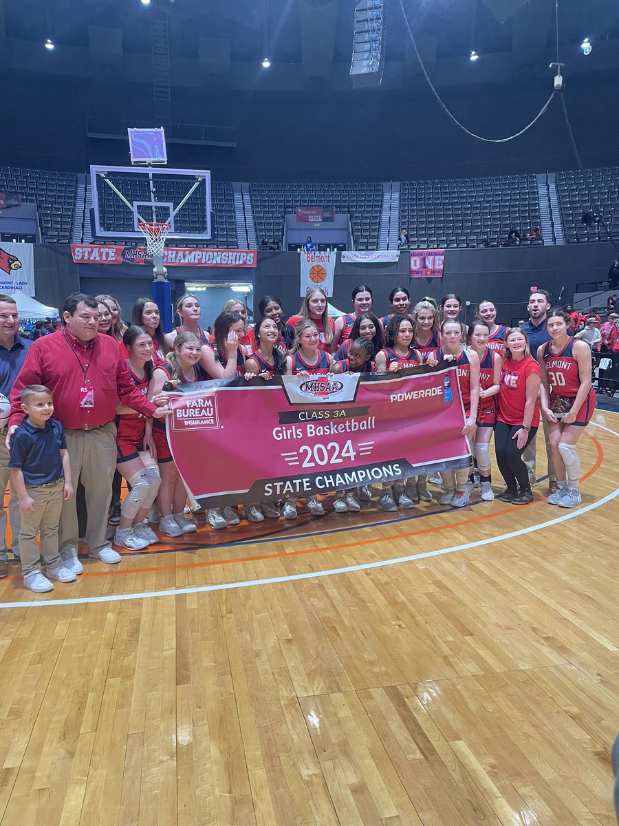 First state title since 2021 Belmont Lady Cardinals Class 3A state champs. 🏀🏀
