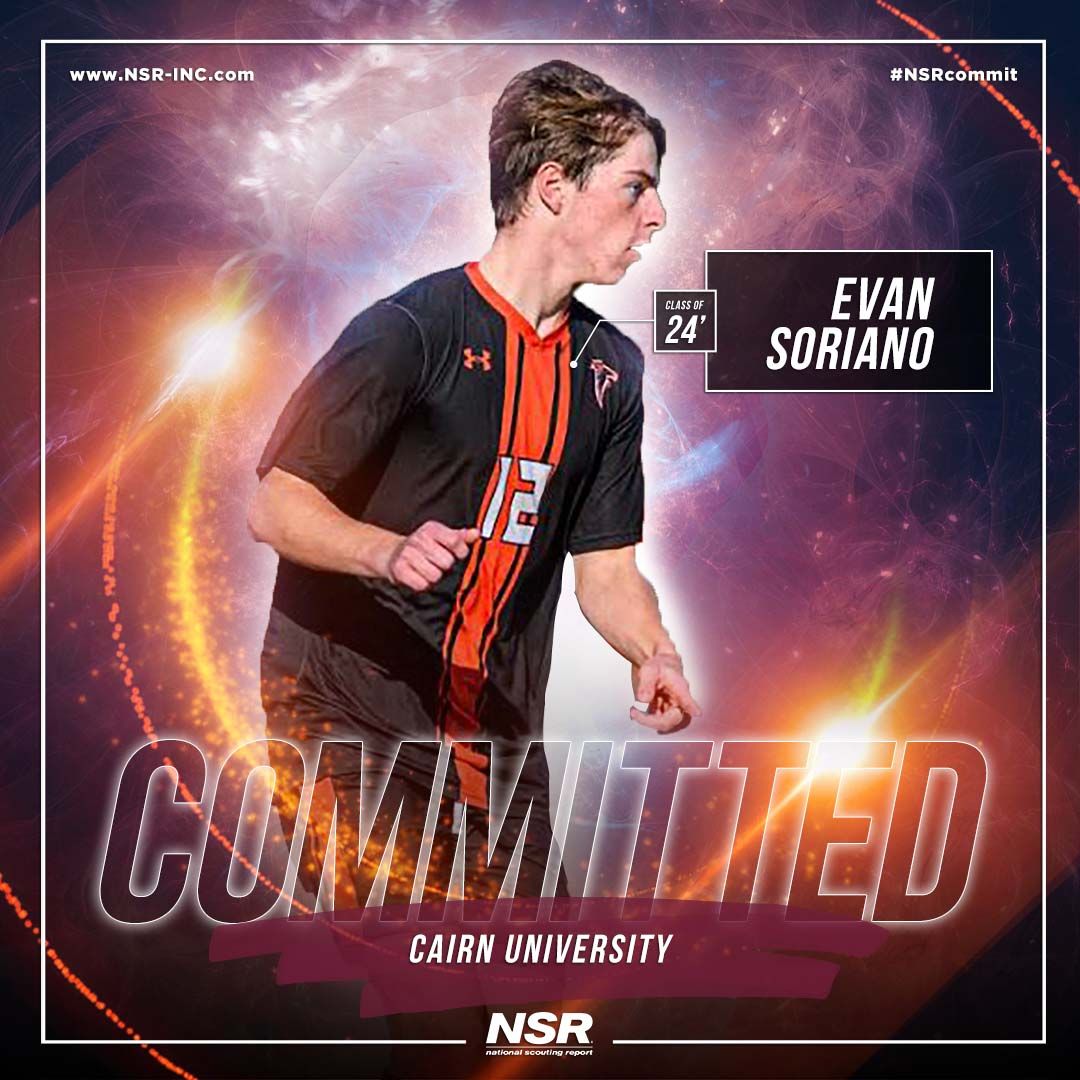 🚨#CommitmentAlert🚨
Congrats to #NSRsoccer Evan Soriano

🎓: 2024
🌎: Morrisville, Pennsylvania
🏫: Pennsbury HS
✅: to <a href="/CairnU/">Cairn University</a> !👍⚽️
👤: Kevin shaw
🖥: buff.ly/48BV1vB       
#NSRcommit
#EvanSorianoNSR